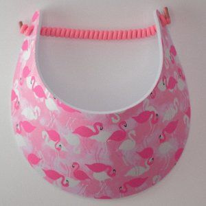 Flamingo Women  Sun Visor Hat, No Pinch Foam, Pink, Pool, Golf, Trip